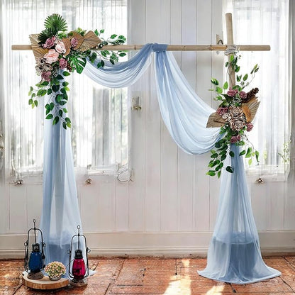 MDS Halloween Chiffon Draping Fabric - 2 Panel, 30" Wide x 20ft Long - Sheer Spooky Arbor & Canopy Drapery for Haunted House Backdrops, Party Ceilings, DIY Costumes & Themed Events - Dusty Blue