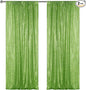 Sugargirl Apple Green Sequin Backdrop Curtain 2 Panels 2FTx8FT Glitter Apple Green Background Drapes Sparkle Photography Backdrop for Party Wedding Birthday Wall Decoration