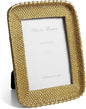 Cuspin 4x6 Picture Frame Vintage Gold Metal Rattan Textured Hand-Crafted Photo Frame with Glass Front, Antique Picture Frame for Tabletop Display & Wall Display, Retro Design Home Decor