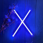 ENUOLI Blue LED Neon Letter Light, USB Batteries Operated Letter Sign for Night Light Lamp Words for Valentines Day, Home, Indoor Wall Decor (X)