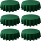 Biscaynebay 6 Pack Textured Fabric Round Tablecloths 60", Hunter Green Water Resistant Tableclothes Small Circle Folding Table Covers Linen for Dining, Kitchen, Wedding, Parties etc Machine Washable