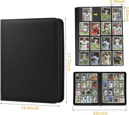 Trading Card Binder 16 Pocket, 1024 Pockets Card Binders, Card Collection Binder, Card Album Folder for MTG, TCG, Sports Cards, Game Cards (Black)