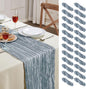 24 Pack Dusty Blue Cheesecloth Table Runner 10FT Long Boho Gauze Table Runner Rustic Sheer Runner for Wedding Bridal Baby Shower Birthday Party Table Decor Thanksgiving Christmas Decorations