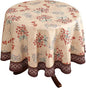 patdrea Designer Linen French Round Table Cloth,Vintage Red Floral Durable Breathable Colorful Dacorative Tablecloth for Kitchen Dining,Christmas,Thanksgiving,Holiday,Diameter 67"-Newmari