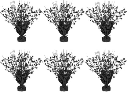 6 Pack Star Table Centerpieces for Party, Birthday Table Decorations for Kids Adults, Party Centerpieces for Tables for Wedding Baby Shower Graduation Holiday Event (Black)