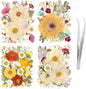 140pcs Dried Pressed Flowers Bulk, Natural Fall Pressed Dried Flowers with Tweezer for DIY Crafts Resin Mold Candles Cake Bridal Scrapbooking Supplies