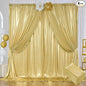 20ft x 10 ft Glitter Gold Backdrop Curtain for Parties, Wrinkle Free Non-See Through Not Fall-Off Sequin Gold Shimmer Photo Backdrop Drapes for Graduation Photography Background Cloth-4 Panels 5x10ft