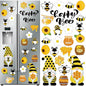 Xuhal 25 Pcs Bee Decor Refrigerator Magnets Happy Bee Gnome Sunflower Magnetic Stickers Car Magnets Fridge Garage Decor Party Supplies for Cars Office Whiteboard Mailbox