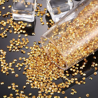 10000 Clear Wedding Table Scatter Confetti Crystals Acrylic Diamonds Rhinestones for Table Centerpiece Decorations Wedding Decorations Bridal Shower Decorations Vase Beads (Gold, 4 MM)