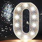 Pooqla Marquee Light up Numbers, Lighted Numbers for Silver Birthday Decorations, Night Light Battery Powered for Silver Party Decorations, Gift for Boys Girls Christmas Wedding Home Room Decoration