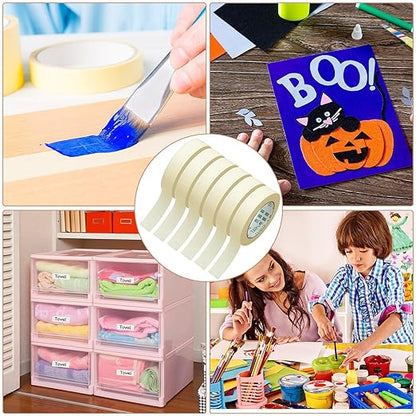 Masking Tape Bulk General Purpose Masking Painting Tape 55 Yards for Painting Home Office School Stationery Arts Crafts Basic Use, Easy Removal(60 Rolls,1 Inch)
