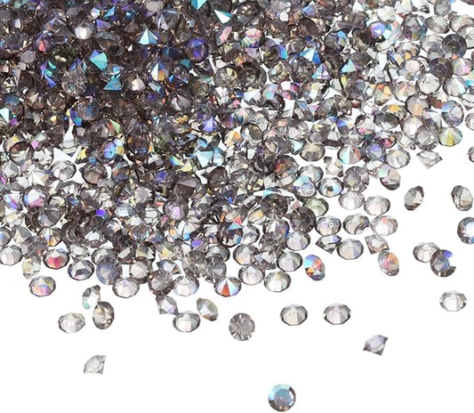 PATIKIL 14000Pcs Wedding Table Scatter Confetti Crystals 3mm Acrylic Diamonds Vase Fillers Gems for Table Centerpiece Decorations Bridal Shower Party, Gray AB