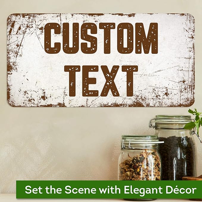 Custom Sign, Custom Street Sign, 11 Font Colors, 13 Font Styles, 4 Hole Options, 22 Sizes, 6x12 Inches, Rust Free DiBound, Fade Resistant, Made in USA by My Sign Center (Rustic)
