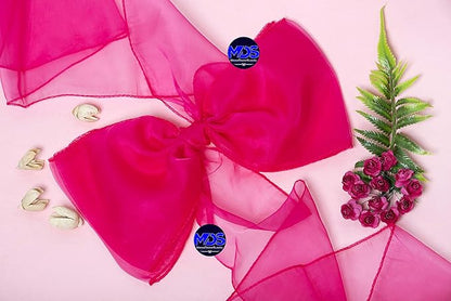 MDS Pack of 75 PCS Organza Chair Sashes Wider Dining Chair Bows Ribbon Tie Back for Wedding Party Birthday Bridal Shower Reception Event Banquet Home Chair Cover Decoration - Magenta