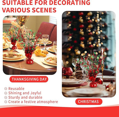 6 Pack Star Table Centerpieces for Party, Birthday Table Decorations for Kids Adults, Party Centerpieces for Tables for Wedding Baby Shower Graduation Holiday Event (Red Green)