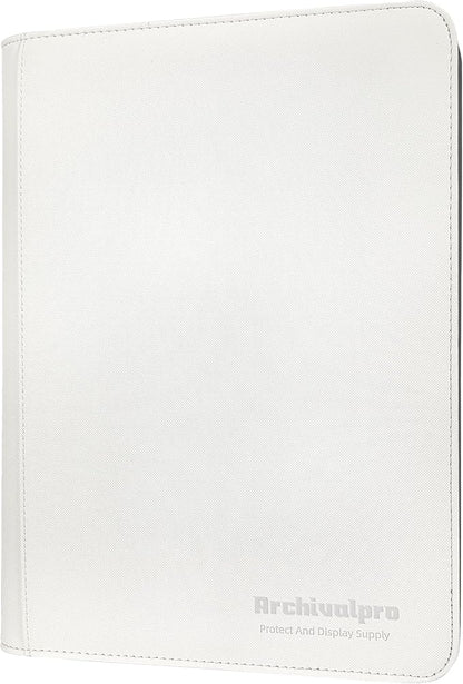9 Pockets Premium Card Binder 360 Cards Trading Card Binders Zip Card Storage Display Album(9 Pocket 360 Card Slot,White)