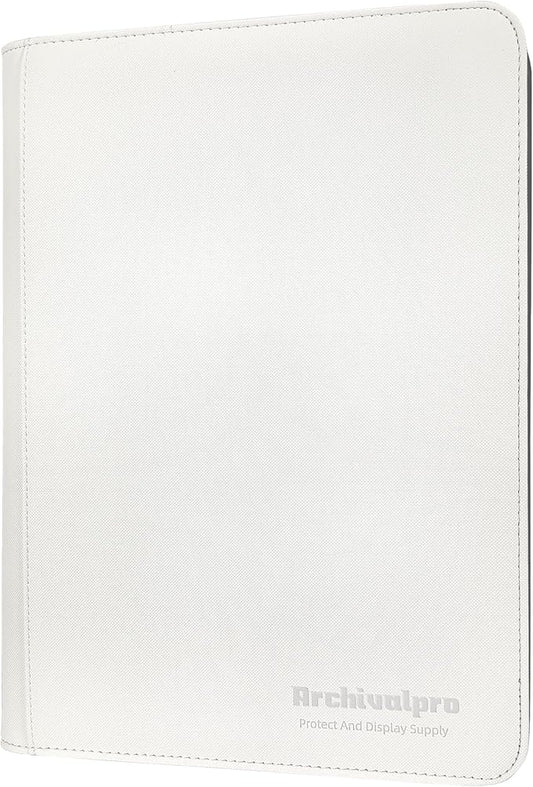 9 Pockets Premium Card Binder 360 Cards Trading Card Binders Zip Card Storage Display Album(9 Pocket 360 Card Slot,White)