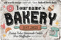 Custom Bakery Metal Sign Personalized Baked Goods Bakers Signs Decor Fresh Bread Daily Rustic Pies Cakes Decor Homemade Plaque Tin Wall Art Gifts