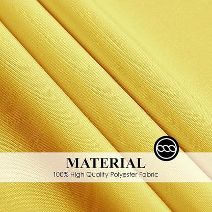 Round Tablecloth 132 Inch 6 Pack Yellow Tablecloths Washable Decorative Linen Polyester Table Clothes Cover for Dining Table Banquets Buffet Parties and Wedding