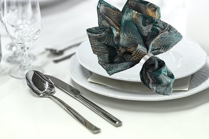 Silvery Napkin Rings-10 Pcs Stainless Steel Napkin Rings,Metal Napkin Ring for Table Settings Wedding Christmas Party Dinner Table