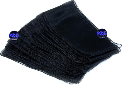 MDS Pack of 300 PCS Organza Chair Sashes Wider Dining Chair Bows Ribbon Tie Back for Wedding Party Birthday Bridal Shower Reception Event Banquet Home Chair Cover Decoration - Black