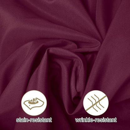 Ascoza 2pack 108 Inch Burgundy Round Tablecloth in Washable Polyester Fabric for Wedding/Banquet/Restaurant/Parties