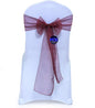 MDS Pack of 100 PCS Organza Chair Sashes Wider Dining Chair Bows Ribbon Tie Back for Wedding Party Birthday Bridal Shower Reception Event Banquet Home Chair Cover Decoration - Burgundy