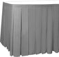Ultimate Textile Pleat Polyester Fabric Table Skirt - Machine Washable Flame Resistant with Clips for Events, Weddings & Trade Shows, Cut & Sewn in Paterson, NJ - Silver, 21' Box Pleat