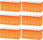 6 Pack 29x108 Inch Metallic Foil Fringe Tinsel Table Skirts Banner for Rectangle Tables Streamer Garland Curtains Backdrop for Wedding, Birthday, Parade Floats, Christmas Party Decoration(Orange)