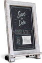 HBCY Creations Rustic Whitewash Tabletop Chalkboard Sign / Hanging Magnetic Wall Chalkboard / Small Countertop Easel / Kitchen Memo Board, 9.5" x 14", for Weddings, Birthdays, Baby Announcements