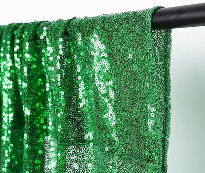 Eternal Beauty Green Sequin Backdrop, 10x10 Ft Glitter Background Curtains for Christmas Shimmer Photography Party Wedding Birthday Back Drop Decor
