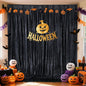 Black Backdrop Curtain 4.8x8FT Halloween Backdrop Sparkly Sequin Party Background Drapes for Birthday Wedding Stage Shimmer Wall Backdrop