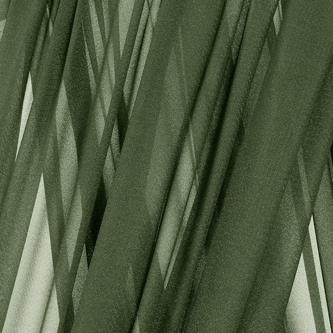 MLMC Olive Green Wedding Arch Draping Fabric 2 Panels 29" x 20 FT Extra Long Gauze Drapes Sheer Backdrop Curtains 6.6 Yards Outdoor Drapery Panels for Wedding Ceremony Party Ceiling Decoration