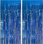 2 Pack Blue Party Decorations Ocean Party Decor Supplies Blue Party Streamers Birthday Decorations Tinsel Foil Fringe Curtains Photo Booth Props Celebration Decorations