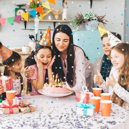 MARFOREVER Holographic Star Confetti, Glitter Star Confetti Birthday Star Scatter Table Iridescent Sequins Sprinkles Metallic Foil for Shower Wedding Christmas Party Decorations