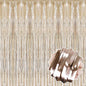 6 Pack Champagne Gold Foil Fringe Curtains Backdrop, 3.28 x 8.2 Ft Metallic Streamers Tinsel Curtains Background for Photo Booth, Birthday, Weddings, Carnivals, Graduation, Themed Party Decorations
