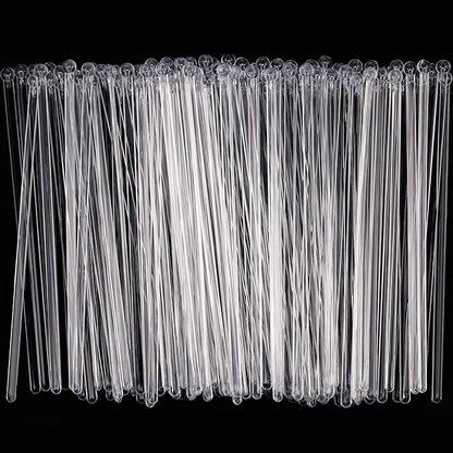100 Pieces Swizzle Sticks Ball Head Stirrer Disposable Plastic Round Top Crystal Bar Swizzle Sticks Cocktail Coffee Drink Stirrers for Party Wedding Supplies