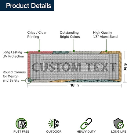 Custom Sign, Custom Street Sign, 11 Font Colors, 13 Font Styles, 4 Hole Options, 22 Sizes, 6x18 Inches, Rust Free DiBound, Fade Resistant, Made in USA by My Sign Center (Fauxsaic 2)