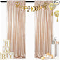 ShinyBeauty Champagne Backdrop Curtains 2 Pieces Sequin Photograph Backdrops 7FTx7FT Panels Sparkly Curtain Shimmer Fabric Background for Weddding,Prom,Birthday Backgrounds