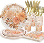 175PCS Floral Plates and Napkins Sets, Floral Party Supplies Plates, Cups, Spoons, Fork, Napkins - For Women Birthday Party Decorations