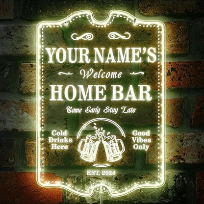 ADVPRO Personalized Your Name Home Bar RGB Dynamic Glam LED Sign - Cut-to-Edge Shape - Smart 3D Decoration - Multicolor Signage st06s64-fnd-p11c-tm-c