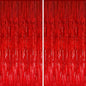 GOER 3.2 ft x 8.2 ft Metallic Tinsel Foil Fringe Curtains,Party Streamer Backdrop for Birthday,Graduation Decorations and New Year Eve (2 Packs,Red)