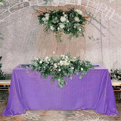 Fitable Sequin Tablecloth for Parties 60x120 Inch - Sparkle Glitter Table Cloth Laser Rectangle Overlay for Wedding Baby Shower Ceremony Birthday Holiday Banquet Decor, Purple