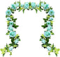 UKELER 2 Pack Artificial Flower Garland Fake Rose Vine Artificial Flowers Green&Blue Hanging Roses for Wedding Arch Party Garden Craft Home Decor
