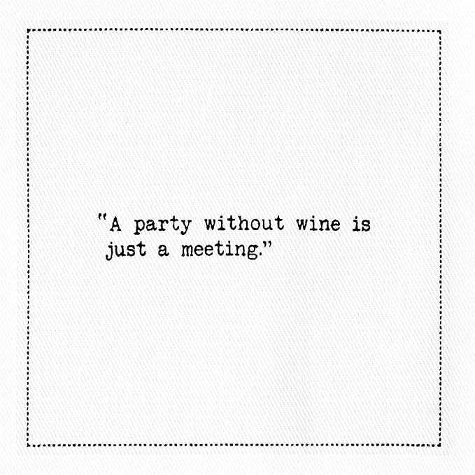 Five Star Napkins Wine Quotes, White Cotton Cocktail Napkins, Beverage Napkins, Bar Napkins, Cloth Napkins, Party Napkins, Events, Holidays, Weddings, Birthdays, Disposable, 4.5" x 4.5"- (50x)
