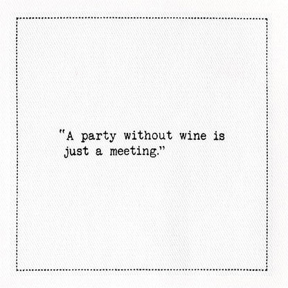 Five Star Napkins Wine Quotes, White Cotton Cocktail Napkins, Beverage Napkins, Bar Napkins, Cloth Napkins, Party Napkins, Events, Holidays, Weddings, Birthdays, Disposable, 4.5" x 4.5"- (50x)