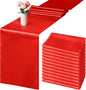 Aneco 12 Pack Satin Table Runner 12 x 108 Inch Red Long Wedding Satin Silk Table Runner for Wedding Banquet Graduations Birthday Party Decoration