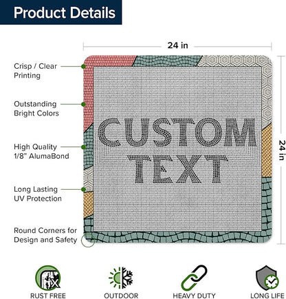 Custom Sign, Custom Street Sign, 11 Font Colors, 13 Font Styles, 4 Hole Options, 22 Sizes, 24x24 Inches, Rust Free DiBound, Fade Resistant, Made in USA by My Sign Center (Fauxsaic 2)