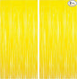 BRAVESHINE Foil Fringe Curtain Backdrop - 2 Pack Yellow Tinsel Photo Booth Backdrop Party Streamers for Easter, Birthdays, Christmas, Lemon, Pineapples, Kids' Party Decorations
