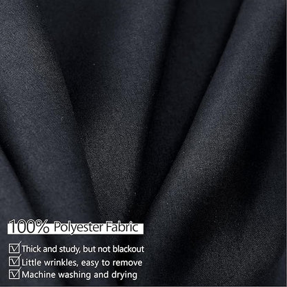 30ft x 10ft Thick Champagne Backdrop Curtains for Parties, 6 Panels 5ft x 10ft Non See Through Black Polyester Wedding Drapes Photo Backdrop for Birthday Party Graudation Photography Home Decor